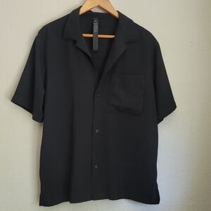 lululemon athletica Black Short Sleeve Camp Collar Shirt
